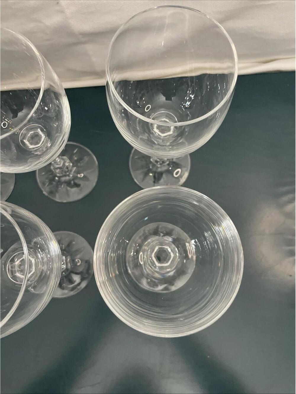 Set Of 6 Wine Goblet Glass Towle Austrian Crystal Fantasy Pattern 7 3/8" - Picture 3 of 9